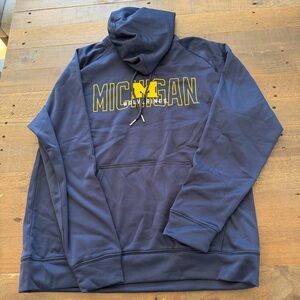 NCAA PERFORMANCE FLEECE Navy Blue Michigan Hoodie